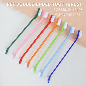 Ensemble de brosses à dents <span class=keywords><strong>pour</strong></span> animaux de compagnie (chats et chiens) à double tête en PP, en gros d'usine, en stock, faible MOQ, <span class=keywords><strong>pas</strong></span> <span class=keywords><strong>cher</strong></span> - Product Image 2