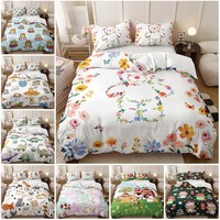 Ensemble de literie en microfibre de polyester à motif de chat de dessin animé mignon et de dinosaure, imprimé en 3D, ensemble de housse de couette Fantasy Dora