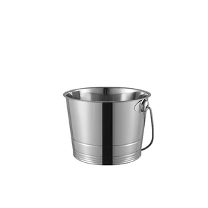 Seau d'eau en acier inoxydable empilé et facile à nettoyer, seau à glace avec couvercle/poignée et crochets pour la fête. - Product Image 6