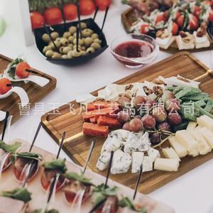 Yu Feifan Solid Wood Serving Tray Acacia Wood Square Octagonal Tea Food Tray Durable Household Dining Use - Product Image 3