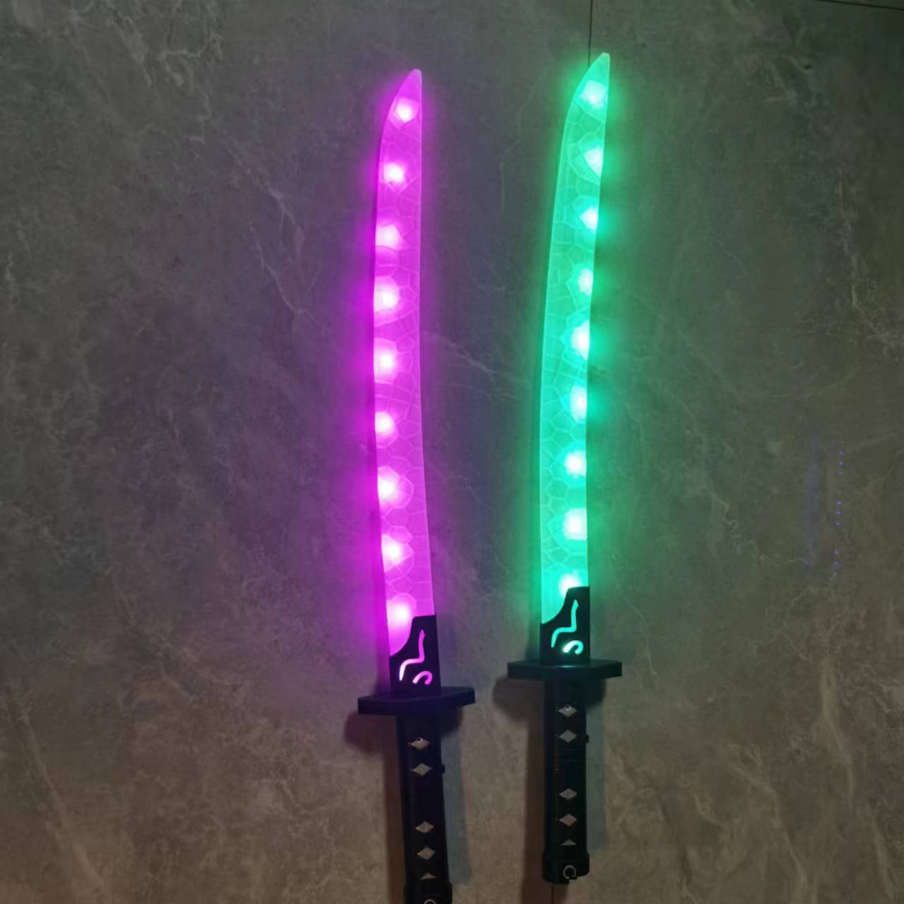 Couteau vert + violet