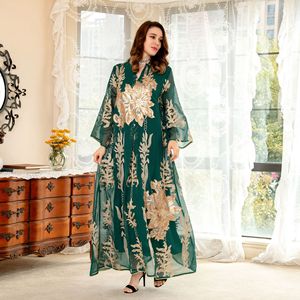 中东亮片穆斯林奢华阿巴亚妇女贾拉比亚迪拜阿拉伯开斋节阿巴亚穆斯林卡夫坦时尚土耳其连衣裙 - Product Image 4