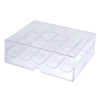YH 200pcs Plateau de jetons de poker transparent en acrylique pour contenir 200pcs 40mm Chips Case avec couvercle