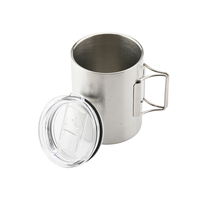 Ensemble de tasses isothermes réutilisables en acier inoxydable à double paroi CT-8068 de 500 ml avec poignée pour le camping et l'escalade en extérieur, utilisables à chaud ou à froid