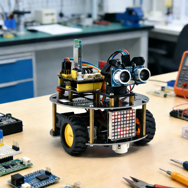 Keyestudio Stem Programming Maker Education Smart Little Turtle Robot V3.0 BT Robot Car Kit for Arduino