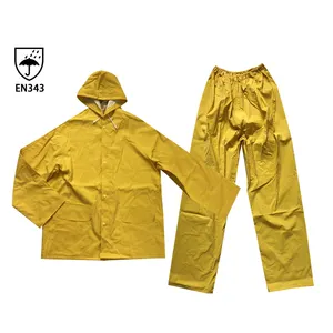 Imperméable en pvc, costume jaune, vêtement de pluie régulier, vente en gros