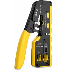 Herramienta de crimpado de paso RJ45 para Cat5, Cat6, Cat7, color amarillo - Product Image 1
