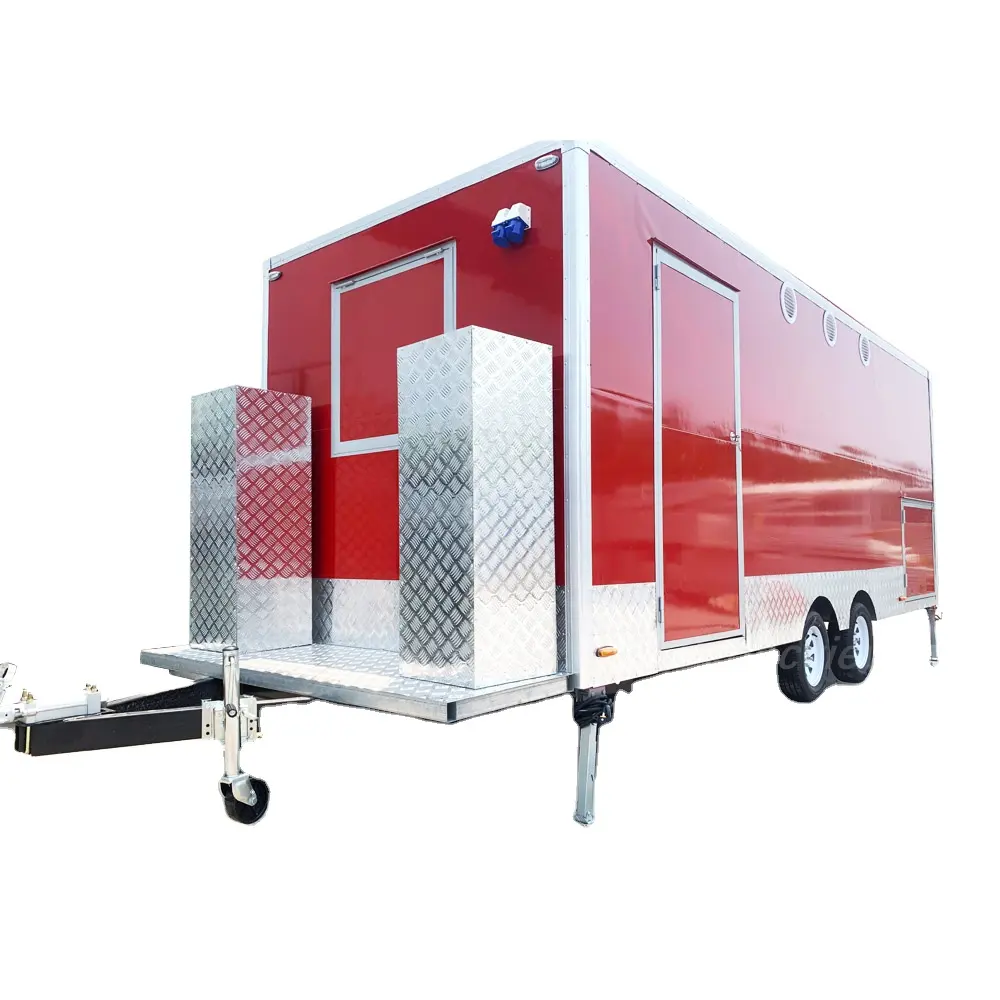 2024 Carrito móvil de comida rápida Van Carros de café Carrito de venta de comida para perritos calientes totalmente equipado a la venta