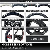 Pontiac G8 GT GXP Holden Commodore VF için dövme spor karbon fiber araba direksiyonu deri yükseltme (LED'li)