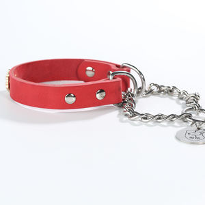 <span class=keywords><strong>Collar</strong></span> de Perro de Cuero Vacuno con Cadena en P, Duradero, Suave, Personalizado, con Patrón Sólido y Brillantes de Estrás - Product Image 5