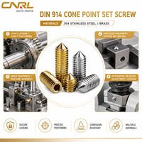 M3 M4 M5 Brass Hex Socket Set Screw DIN 914 Cone Point Grub Bolt for Gear Pulley Fixing Hardware Member Hub Box Bin