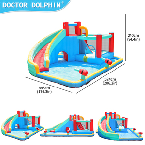 Château gonflable pour enfants, vente chaude, Docteur Dauphin, utilisation à domicile, <span class=keywords><strong>petit</strong></span> château gonflable combiné avec toboggan, nouveau design, prix bas - Product Image 2