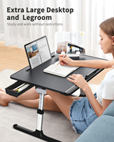 Station de travail réglable pour ordinateur portable, plateau ergonomique, support de lecture, pour bureau de lit ou TV