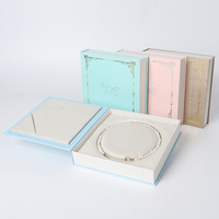 Boîte cadeau en forme de livre pour collier de perles pour la Fête des Mères - Grande boîte d'emballage à motif uni de Guangzhou