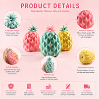 Jouet anti-stress en forme d'ananas réaliste, couleur macaron, texture 3D, super doux, mini boîte colorée, pour enfants et adultes, vente en gros