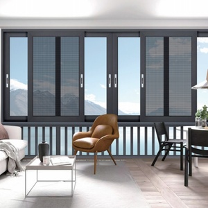 Fenêtre battante en alliage d'aluminium au design moderne avec rideau suspendu, fabriquée par la société Broken Bridge Aluminium Doors and Windows - Product Image 5
