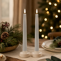 Bougies Pilier LED Sans Flamme à Piles, Effet Flamme Mobile 3D, Lot de 2 pour Mariages, Anniversaires, Décorations Extérieures et Festivals