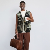 Vente en gros Offres Spéciales unisexe avec logo personnalisé gilet de veste de journaliste photographie de pêche en coton polyester multi-poches pour l'extérieur