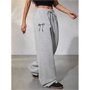 Pantalones Deportivos Anchos Personalizados para Mujer, Cintura Alta, Cordón Ajustable, Tela Elástica, Pantalones Casuales con Bolsillos, Transpirables - Product Image 5