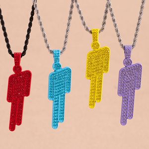 Nuevo collar con colgante de circonita estilo hip hop de Billie Eilish, diseño de cabeza torcida, accesorio de moda Q4 - Product Image 4