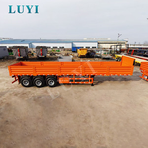 Semi-<span class=keywords><strong>remorque</strong></span> à panneaux latéraux 3 axes avec prix extrêmement réduit pour le transport de marchandises en vrac, semi-<span class=keywords><strong>remorque</strong></span> à panneaux latéraux orange - Product Image 4