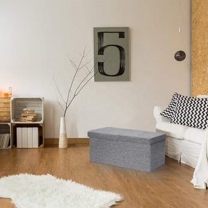 Hộp Đựng Đồ Chơi Gấp Gọn 30 Inch Hộp Đựng Đồ Bằng Vải Ngực Chân Ghế Dài Có Ghế Dài, Màu Xám Nhạt Cho Quần Áo - Product Image 6