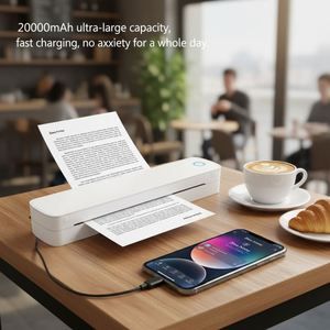 Impresora de Etiquetas Térmica Inalámbrica Portátil A4 Mini POS Invoice NO Ink A403, Nuevo Diseño Color Macaron Azul Rosa, Venta Popular - Product Image 5