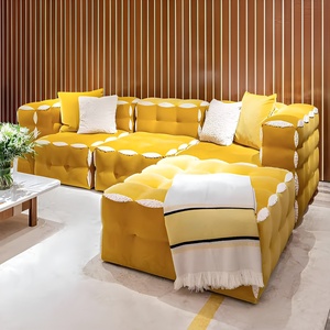 Sofá Seccional de Lujo Moderno Estilo Chesterfield con Tapicería Suave y Diseño de Borde de Burbujas para Centro Comercial, Hotel, Villa, Entrada y Sala de Estar - Product Image 2