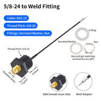 Câble d'extension d'antenne coaxial RG1.13 personnalisé en usine, étanche et isolé, pour connecteur UFL femelle traversant un mur