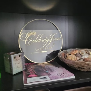 Papan Tanda LED Akrilik Bulat Kustom, Papan Tanda Logo, Papan Tanda Dinding, Tanda 3D Kustom, Lingkaran untuk <span class=keywords><strong>Salon</strong></span> Kuku, <span class=keywords><strong>Salon</strong></span> Rambut, Studio - Product Image 2