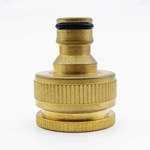 Conector de agua para jardín de latón, adaptador de grifo roscado de 3/4 pulgadas para conexión de manguera exterior - Product Image 1