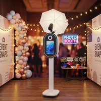Smart Touch Screen 15.6inch Mirror Photo Booth Instant Print&Online Sharing Selfie DSLR Photo Booth Events Flight Case Packaging