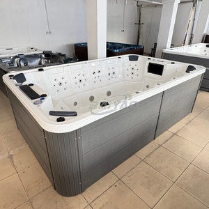 Bañera de hidromasaje de aguas termales al aire libre acrílica moderna para 12 personas <span class=keywords><strong>Piscina</strong></span> de masaje de temperatura constante para hoteles y villas - Product Image 1