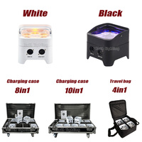 Bothlighting 8 projecteurs LED Par sans fil RGBWA UV 6-en-1 mini S6 6*18W avec étui pour éclairage de scène de mariage