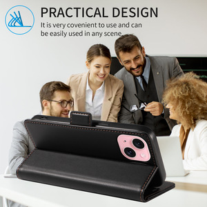 Funda de Teléfono de Cuero PU Tipo Folio para <span class=keywords><strong>iPhone</strong></span> 18 Pro Max 17 16 15, Cuero Suave al Tacto Premium, Cierre Magnético, Funda con Carga Inalámbrica - Product Image 4