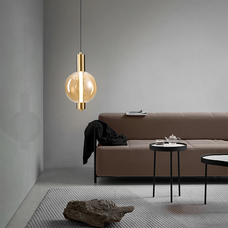 Modern Minimalist Glass LED Pendant Light Middle Easy Installation for Restaurants Hotels Bedrooms Staircases Bar Counter