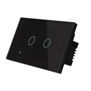 XUGUANG HomeKit 118 Tipo EE. UU. WIFI Smart Wall Touch Light Interruptor eléctrico con producto neutral Smart Home 1/2/3 Gang Panel de vidrio