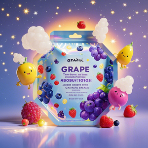 Custom Printed Holographic Aluminum Foil Candy Dry Fruit Packaging Cute Shape <strong>Die</strong> <strong>Cut</strong> Food Grade With <strong>Round</strong> Euro <strong>Hole</strong> Mylar Bags