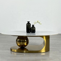 Meubles de salon design moderne nordique Table basse en pierre ronde