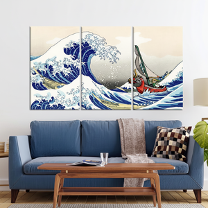 Lienzo Impreso: Arte de la Leyenda de Zelda - Decoración Gran Ola, Juego de 3 Lienzos - Product Image 3