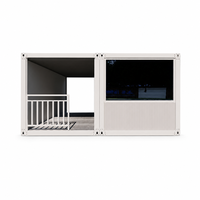 Maison préfabriquée modulaire portable à assemblage rapide avec véranda ouverte et grande fenêtre pour chambre d'hôtes ou espace commercial