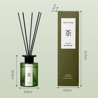 Diffuseur de parfum en verre cylindrique mat, sans flamme, en verre dépoli vert, longue durée, pour la décoration intérieure de villa