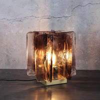 Lampes de table en verre LED modernes nordiques en ambre américain, vente en gros OEM/ODM, pour chambre à coucher et chevet