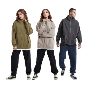 <span class=keywords><strong>Sweat</strong></span>-shirt à capuche doublé polaire pour hommes 350g masque Ninja fermeture éclair en métal gants côtelés poignets couverture de visage longue longueur <span class=keywords><strong>sweat</strong></span> à capuche d'automne solide - Product Image 4