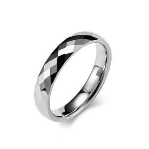 Tungsten Carbide <b>Ring</b> 4mm Geometric Design Unisex Wedding Band Steel Black Rose Gold - Product Image 1
