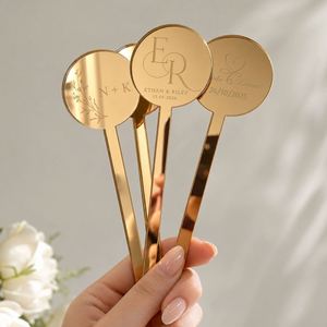 Custom Acrylic Drink <b>Stirrers</b> for Wedding, Name & Initial <b>Cocktail</b> Sticks, Bridal Shower, Birthday, Party Favors - Product Image 1
