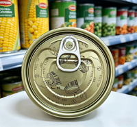 Vente en gros d'usine 300 #   Couvre-boîtes à ouverture facile EOE en chrome double doré TFS de 72,9 mm, qualité alimentaire, pour maïs en conserve