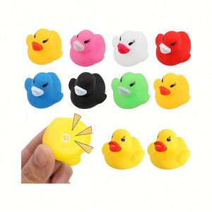 10Pcs Multi-Color Rubber Preschool <b>Bath</b> Toys Floating Squeaky Duckies Gift for Kids Baby Showers Classroom Incentives - Product Image 3