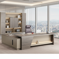 Bureau de direction en forme de L BTMED, mobilier de bureau, design moderne en panneaux de bois, usage commercial, fabricant chinois de luxe