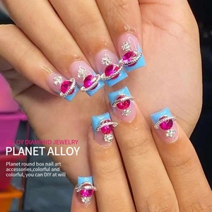 Qianya 18 unid/caja personalizado Kawaii uñas encantos de diamantes de imitación <span class=keywords><strong>diamante</strong></span> DIY Planeta de aleación de Arte de uñas encantos de joyería de circón de uñas de arte - Product Image 3